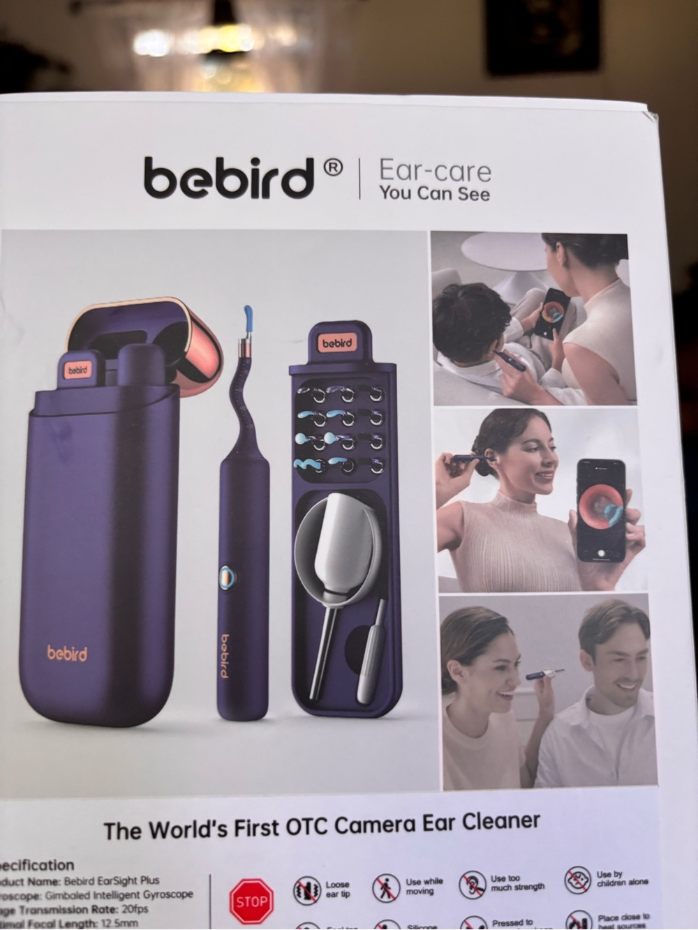Bebird Purple Ear-Care Camera Ear Cleaner with Charging Case